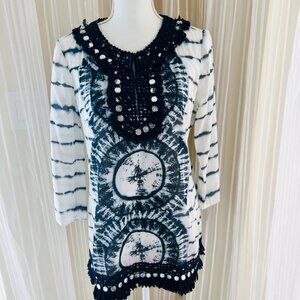 Tory Burch Blue Tunic top size 8